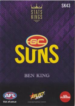 2024 Select AFL Footy Stars - Stats Kings #SK43 Ben King Back